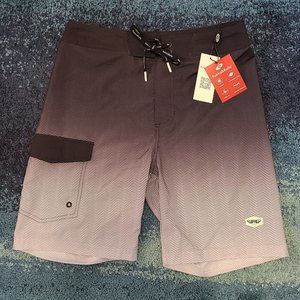 Rokka Rolla Black Gray Sz 29 Men's Swim Trunks Quick Dry Board Shorts
